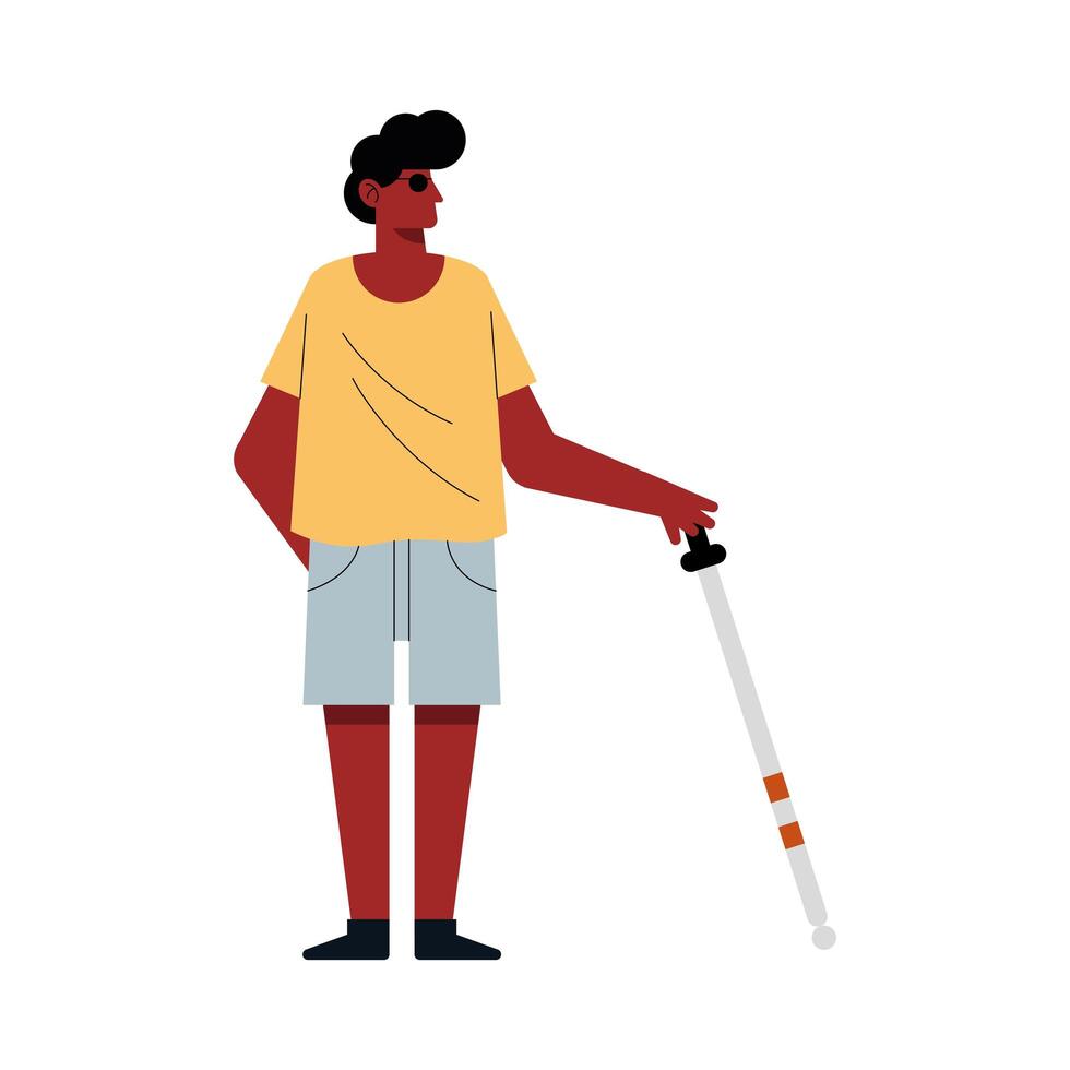 disabled blind man vector