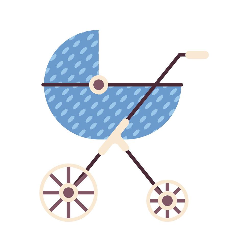 baby cart blue vector