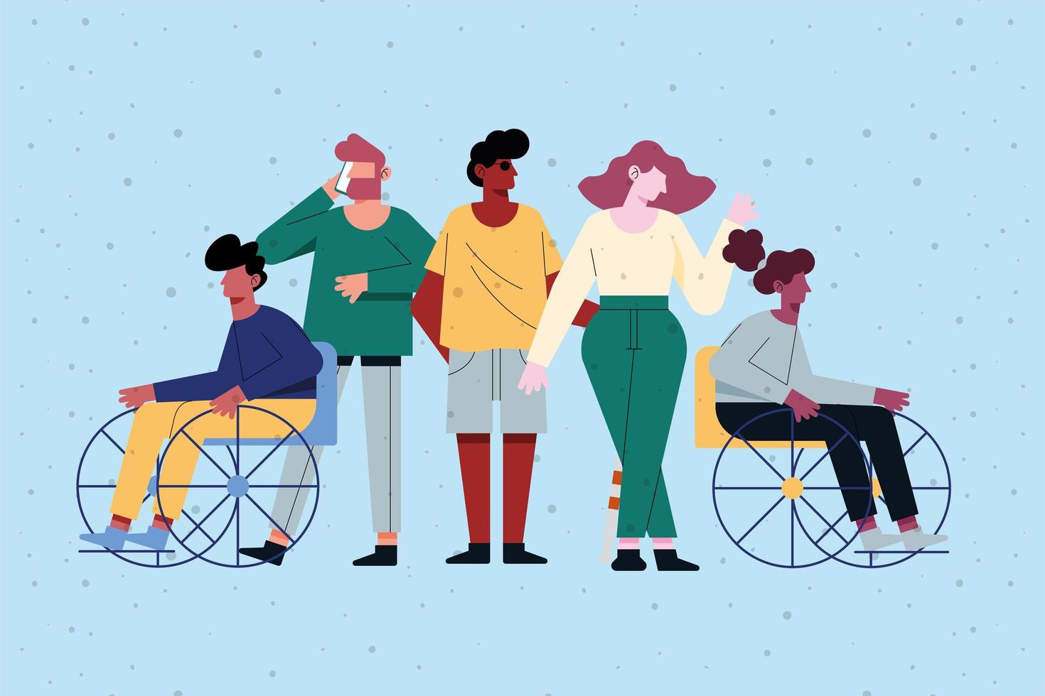 Diversity and disabled people vector