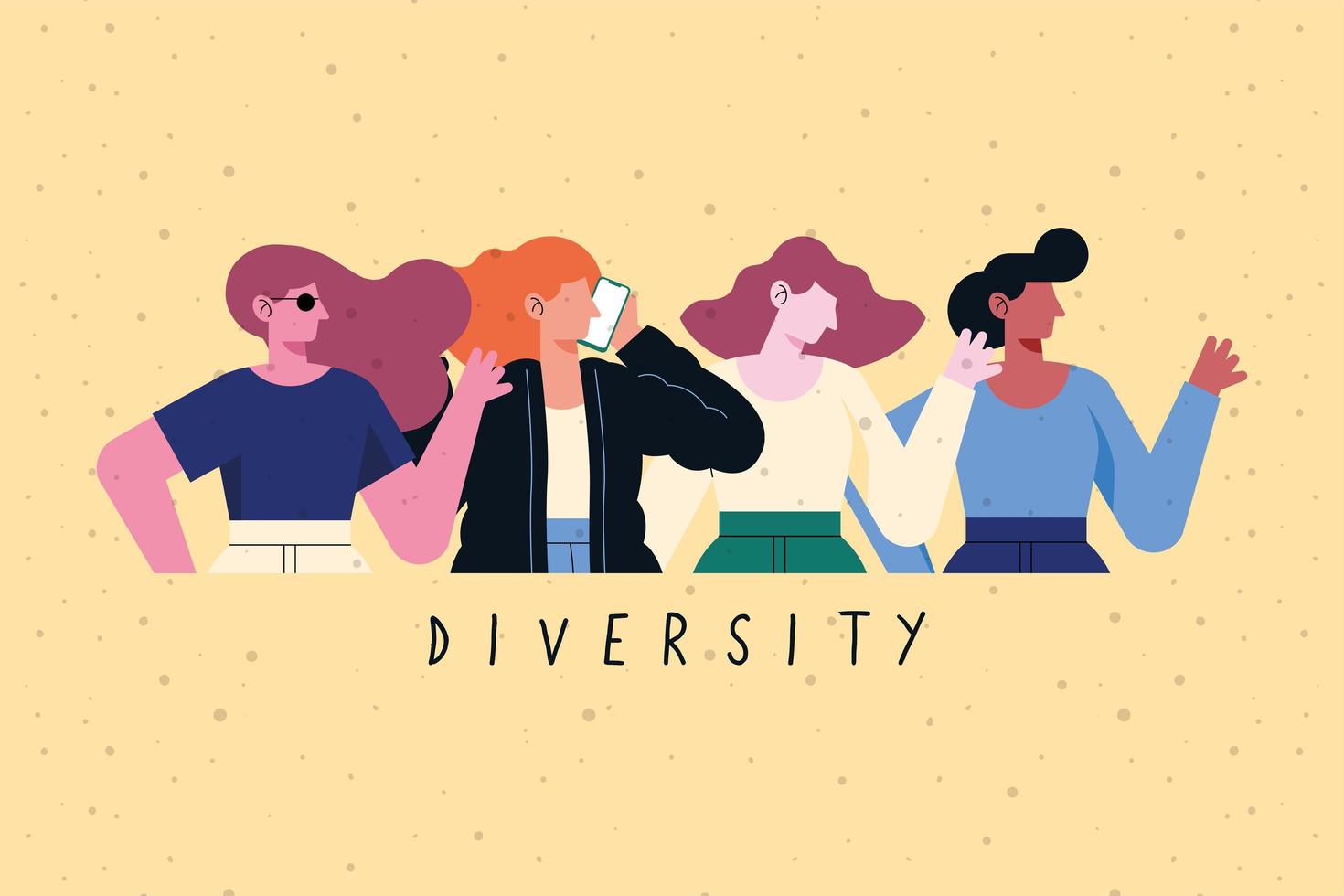 Diversity girls design vector