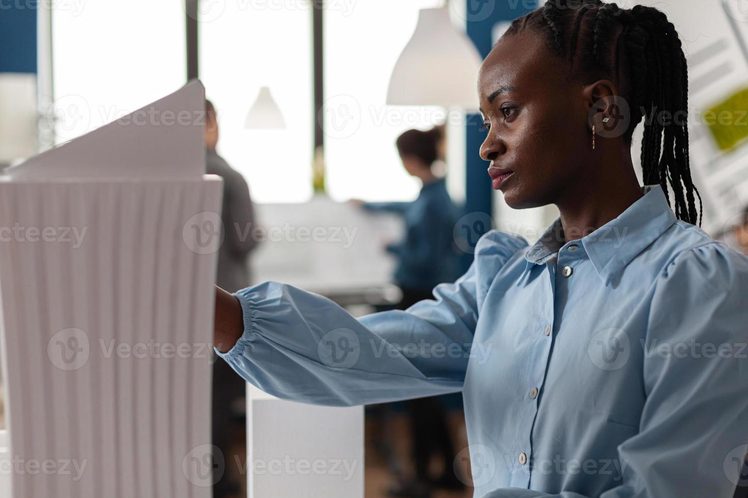 African american architect constructor at office photo