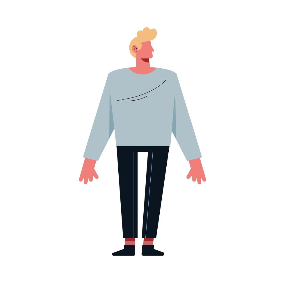 Isolated blond man vector