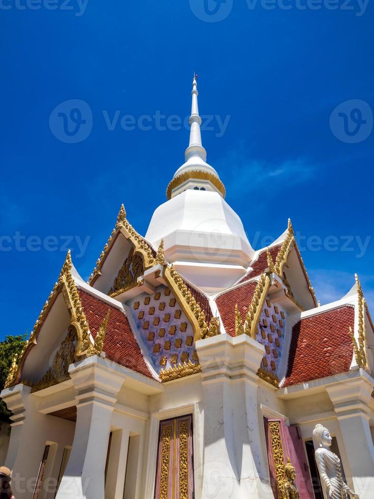 White main hall in buddhist temple photo