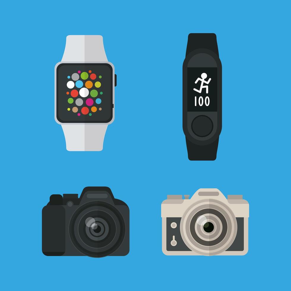 flat design gadgets technology icons vector
