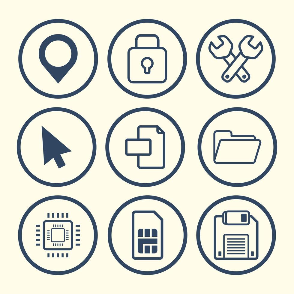 flat design gadgets technology icons vector