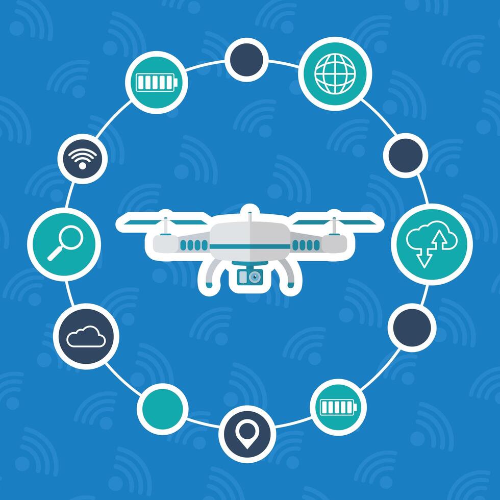 flat design gadgets technology icons vector
