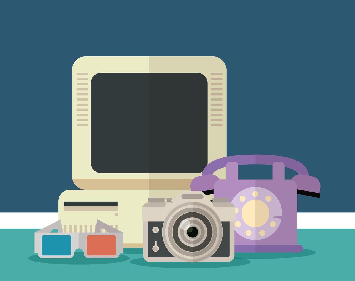 iconos de tecnología de gadgets de diseño plano vector