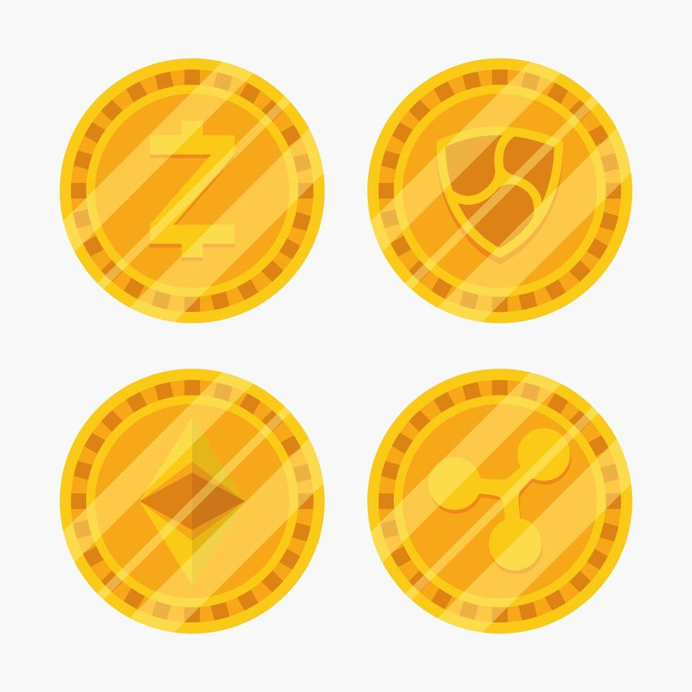 cryptocurrency money finance flat design vector