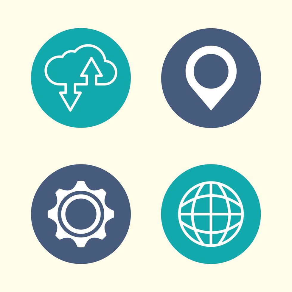 flat design gadgets technology icons vector