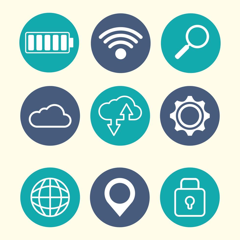 flat design gadgets technology icons vector