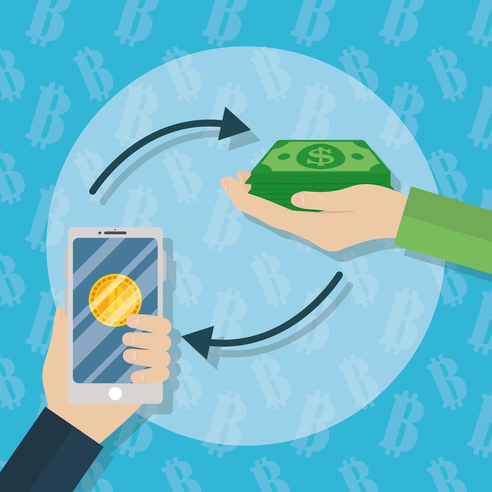 cryptocurrency money finance flat design vector