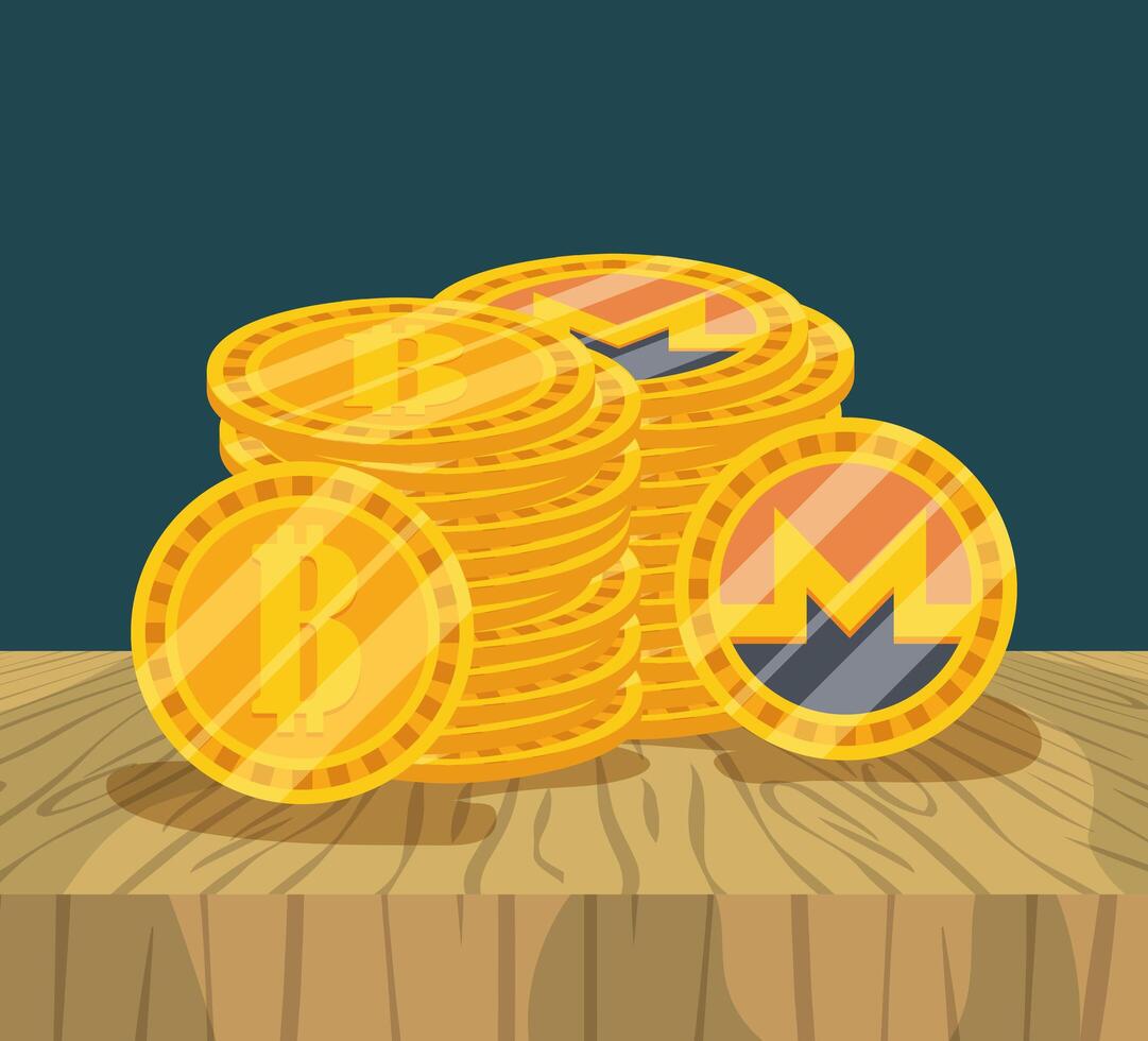 cryptocurrency money finance flat design vector