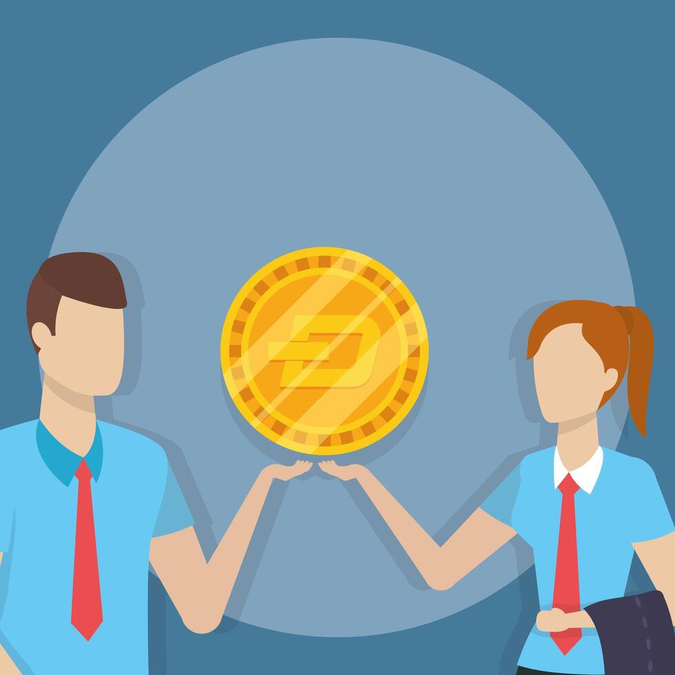 business people cryptocurrency finance design vector