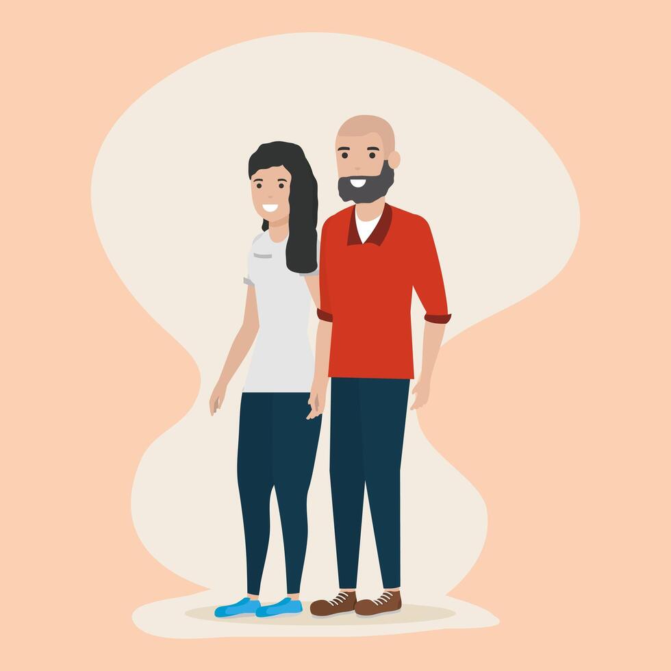 people family flat design image vector