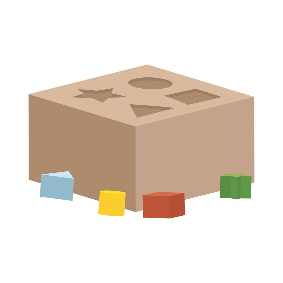 blocks puzzle baby toy isolated icon vector