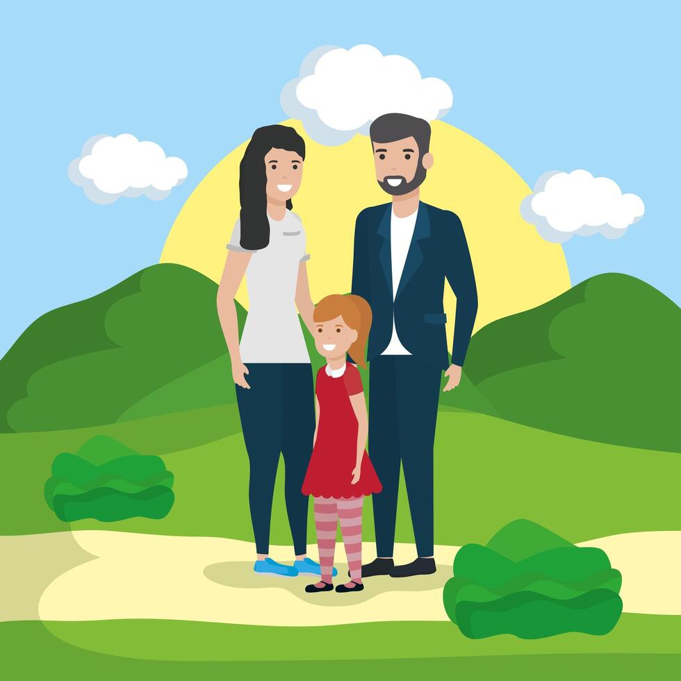 people family flat design image vector