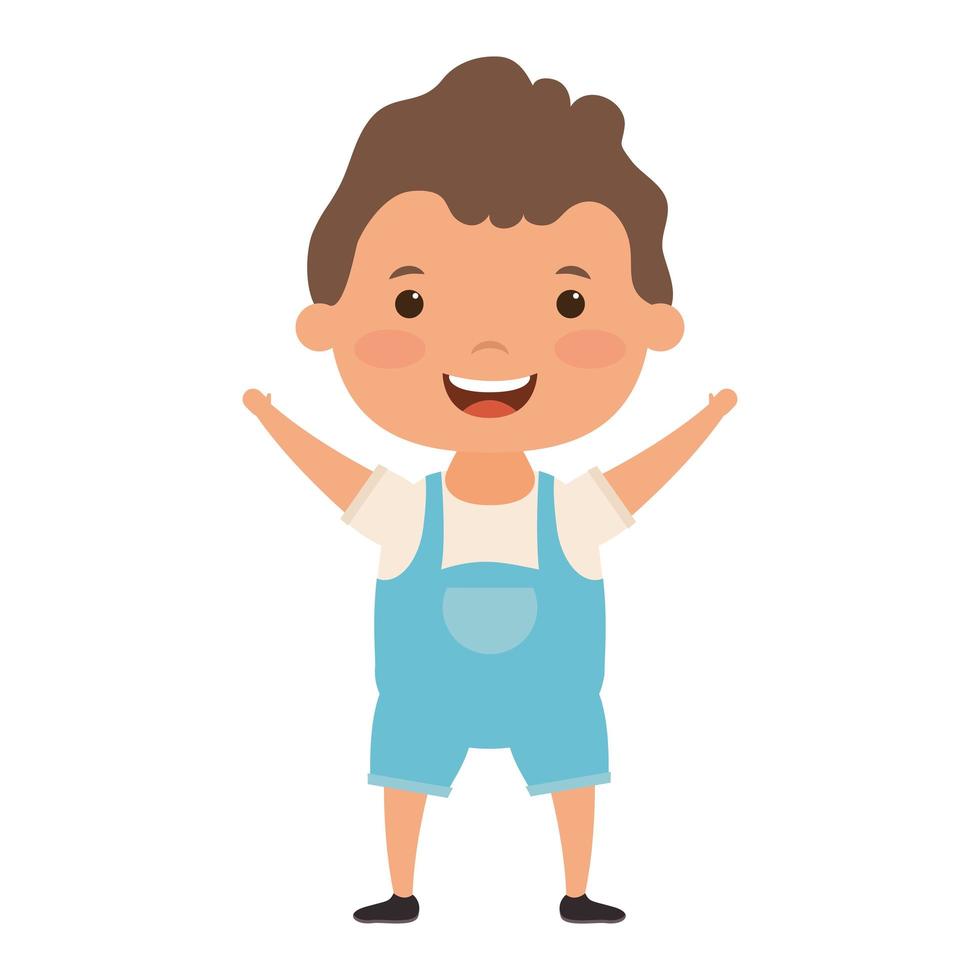 cute little boy comic character vector