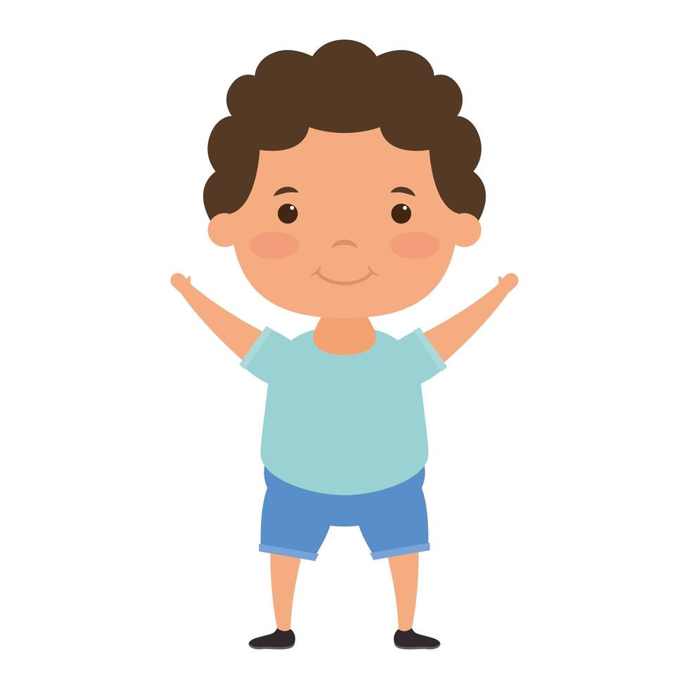 cute little boy comic character vector