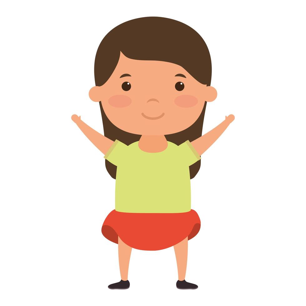 cute little girl comic character vector