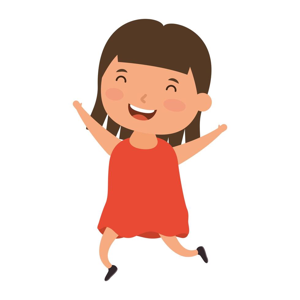 cute little girl comic character vector