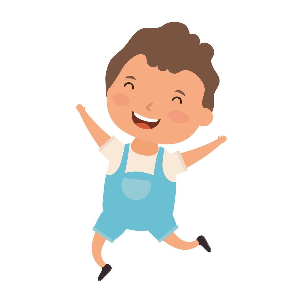 cute little boy comic character vector