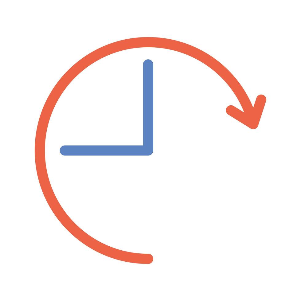 time clock with arrow around vector