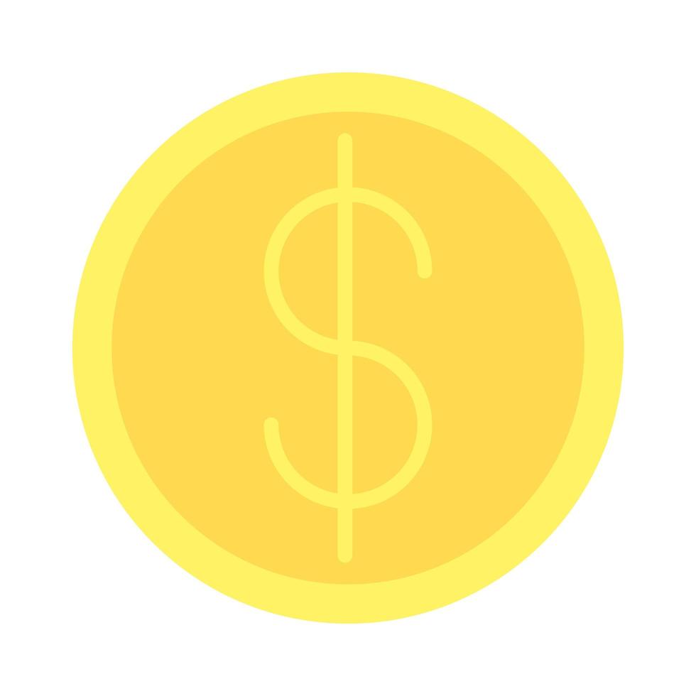 coin money dollar isolated icon vector