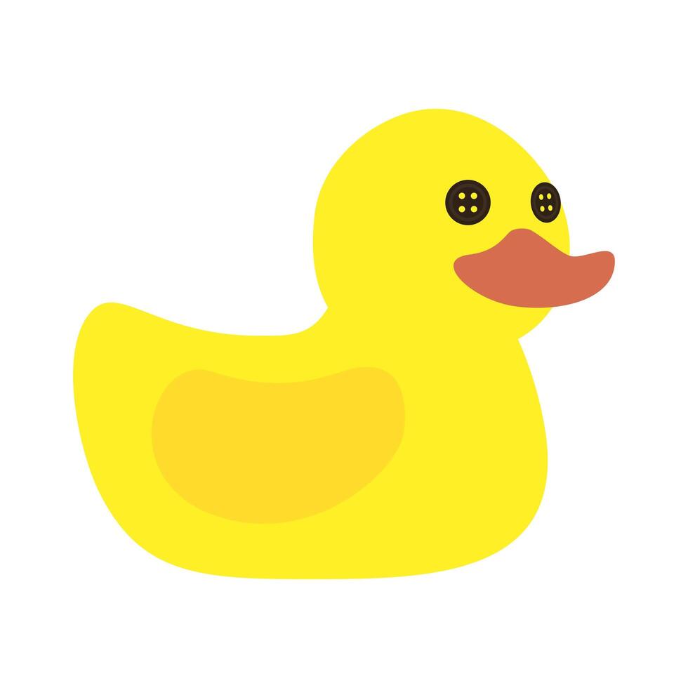 patito de goma, lindo, bebé, juguete, aislado, icono vector