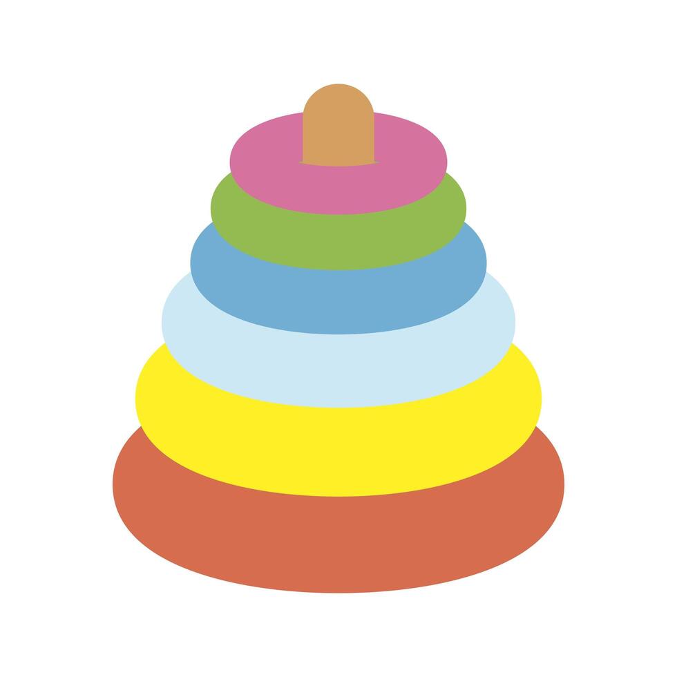 pile rings colors cute baby toy isolated icon vector