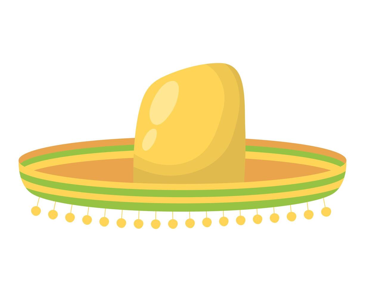 sombrero mexicano tradicional icono aislado vector