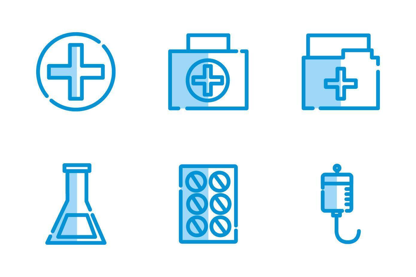 Conjunto de iconos médicos aislados diseño vectorial vector