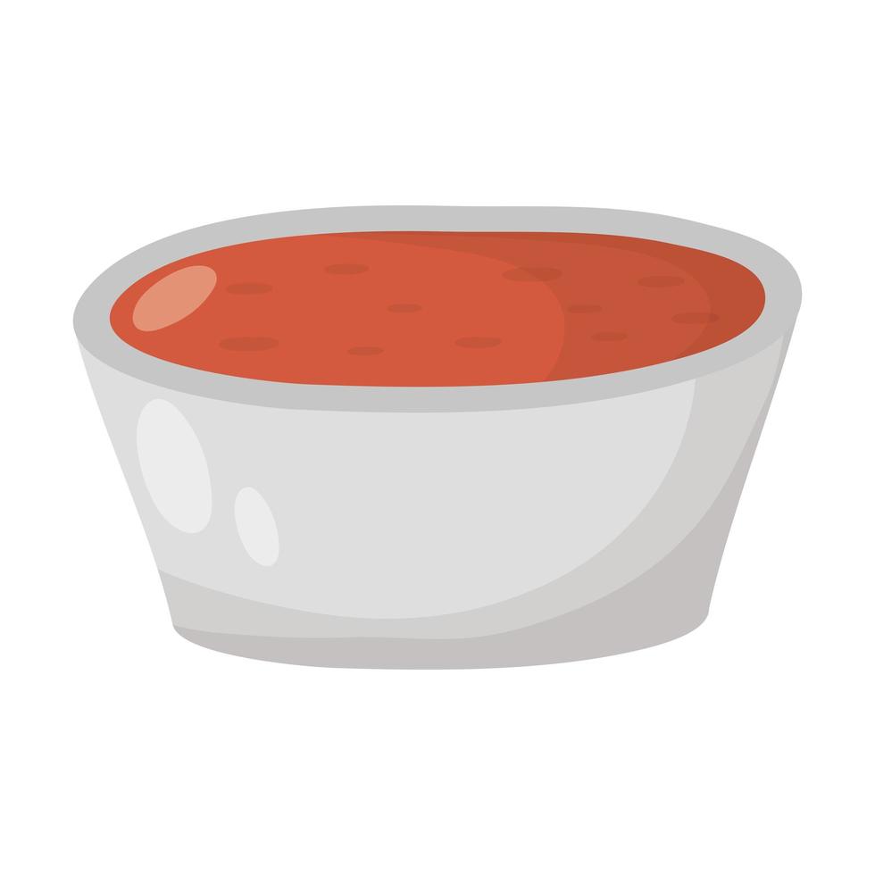 plato de cocina con icono de salsa vector