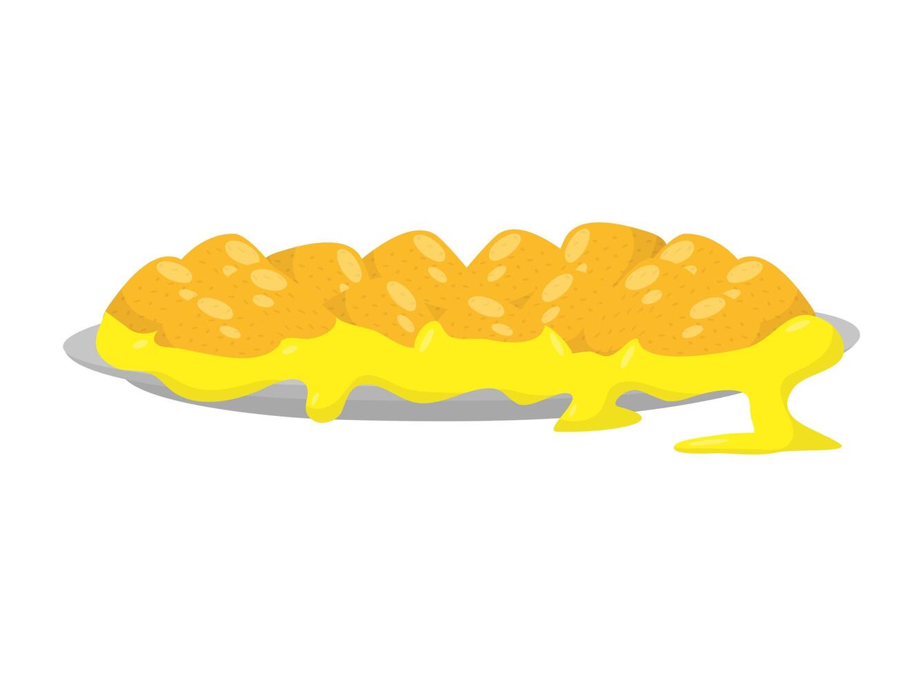 delicious mexican nachos with cheese sauce vector