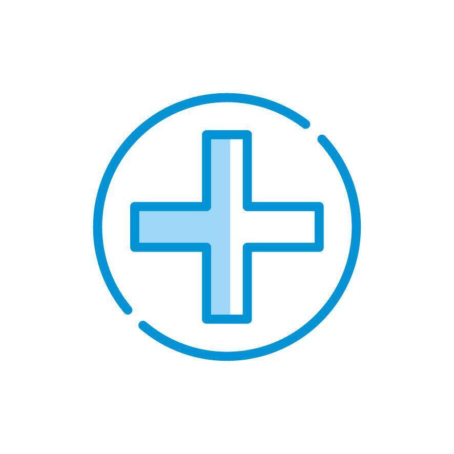 Isolated medical cross icon vector design
