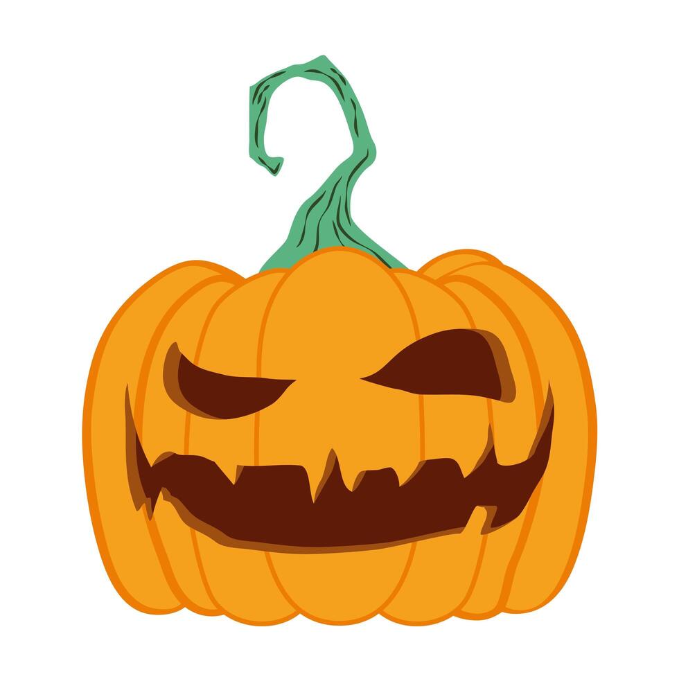 halloween pumpkin with face character vector