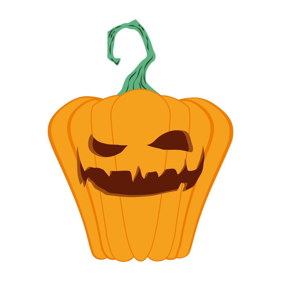 halloween pumpkin with face character vector