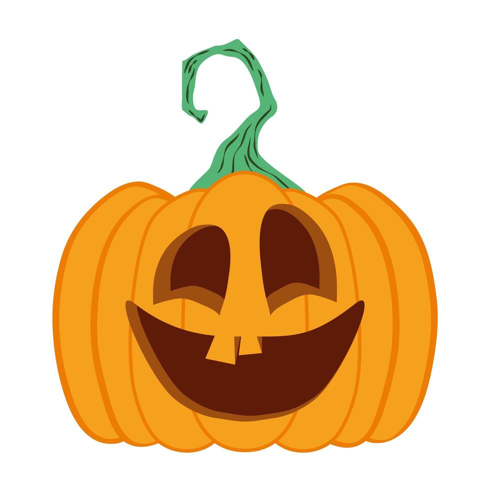 halloween pumpkin with face character vector