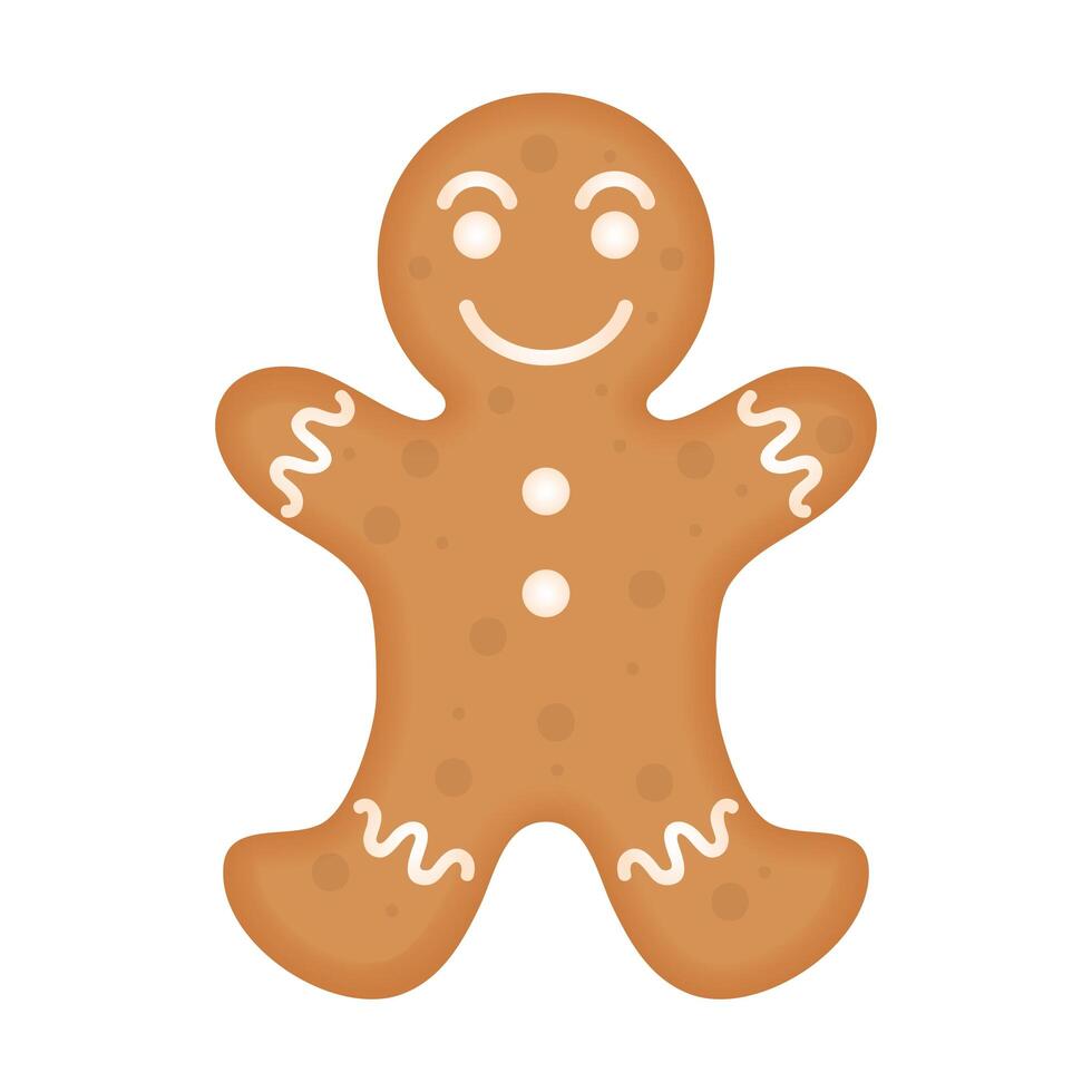 merry christmas card with sweet ginger cookie vector