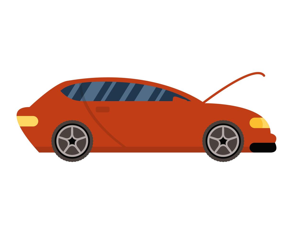 car with open bonnet mechanic icon vector