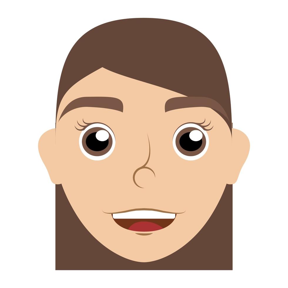 personaje de cabeza de mujer joven vector