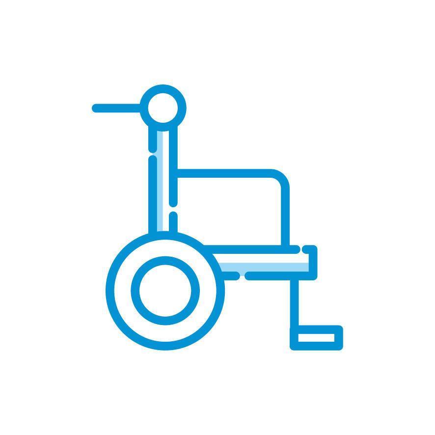 Diseño vectorial de icono de silla de ruedas médica aislada vector