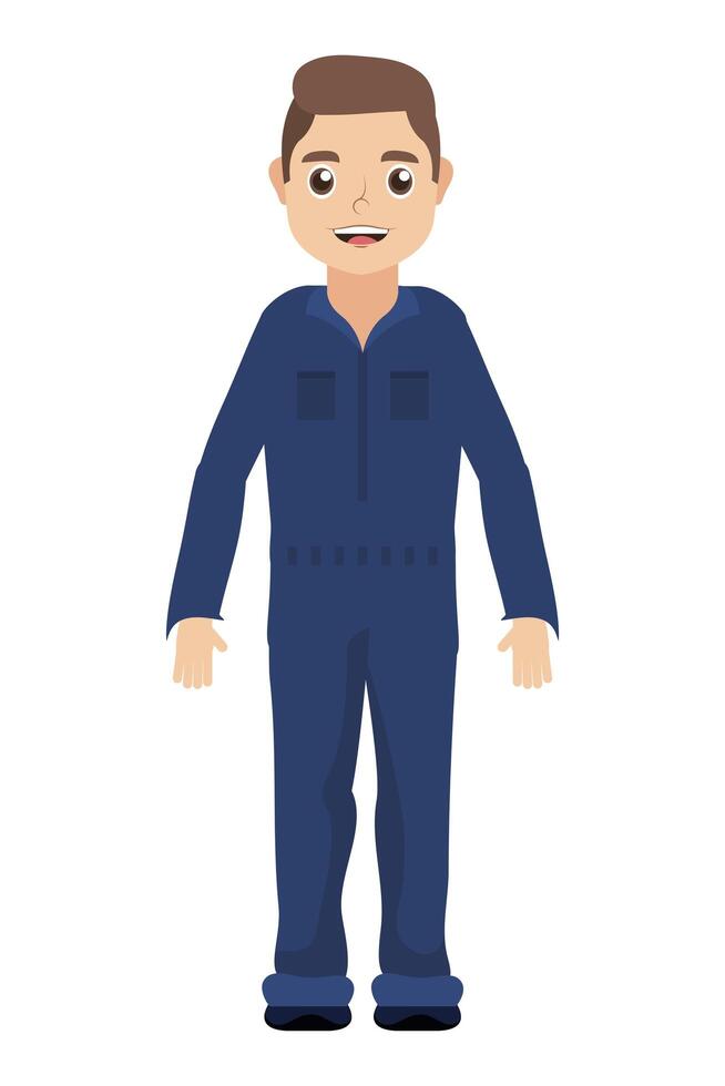 young mechanic worker avatar character vector