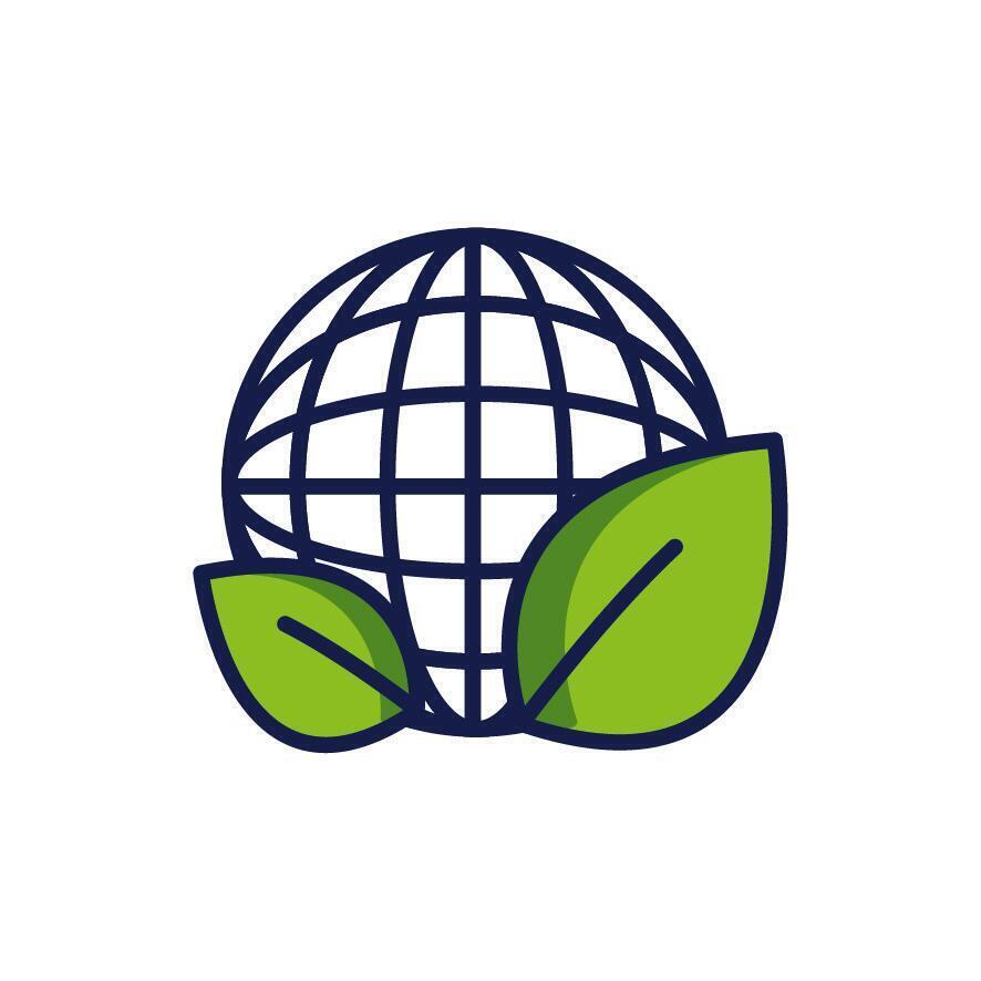 Isolated leaves and global sphere icon vector design