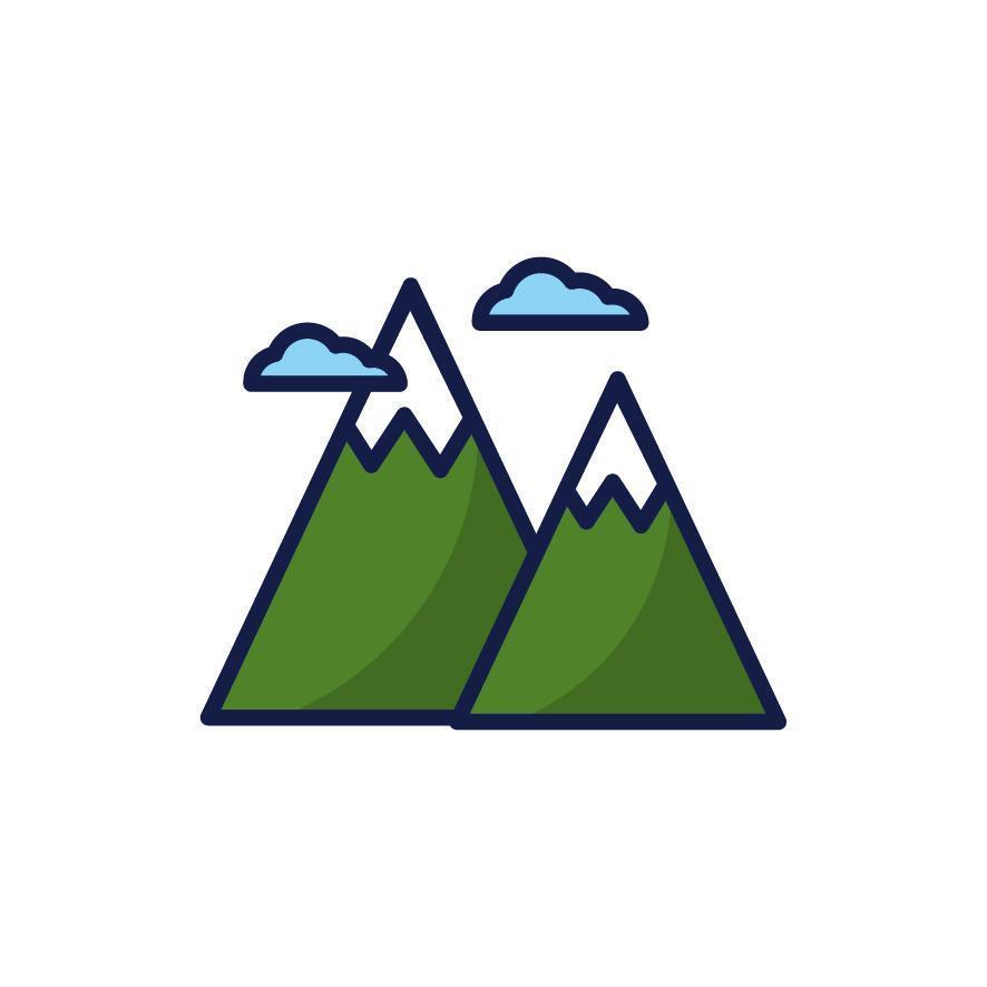 Diseño vectorial de icono de montaña aislada vector
