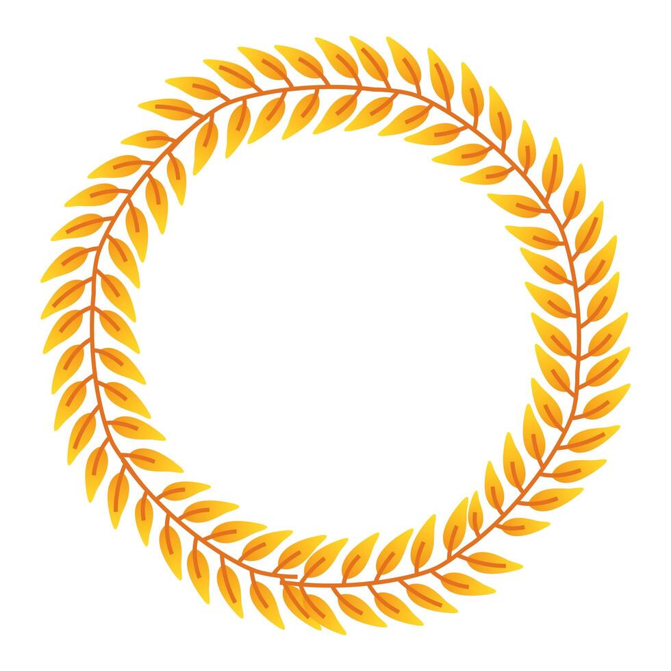 autumn circular frame with leafs decoration vector