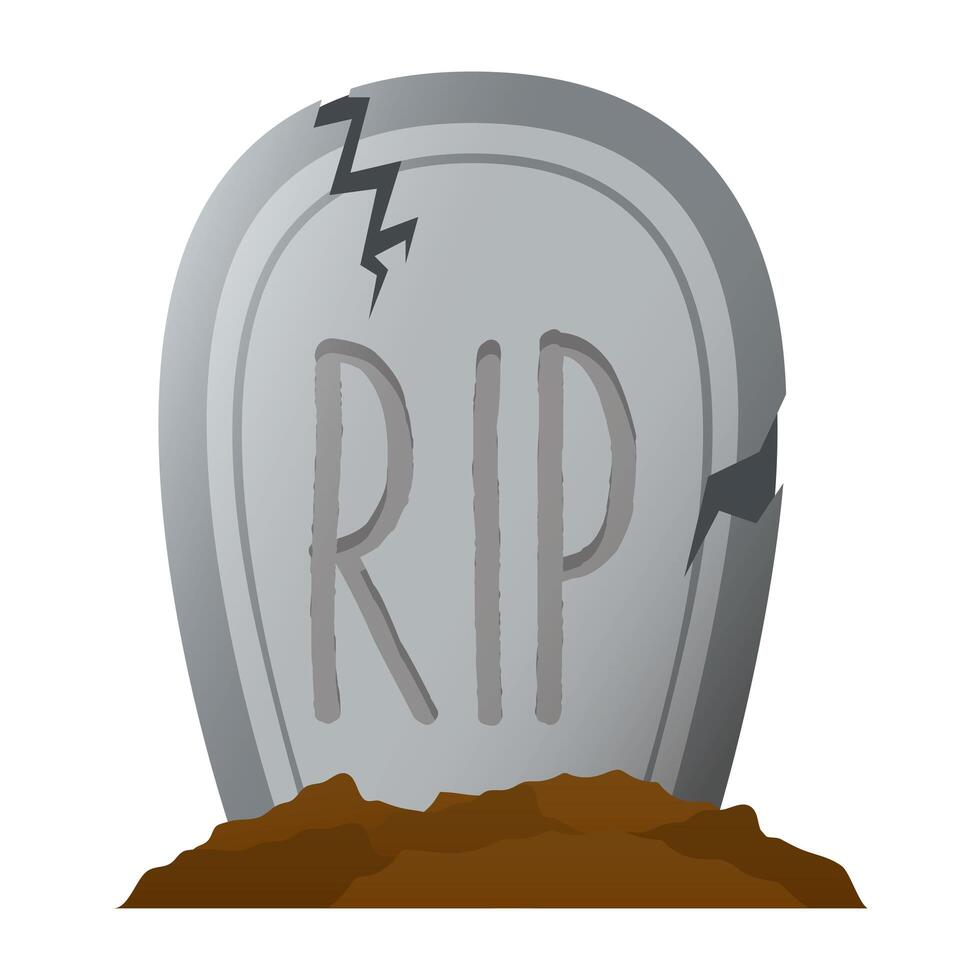 cemetery graveyard with rip icon vector