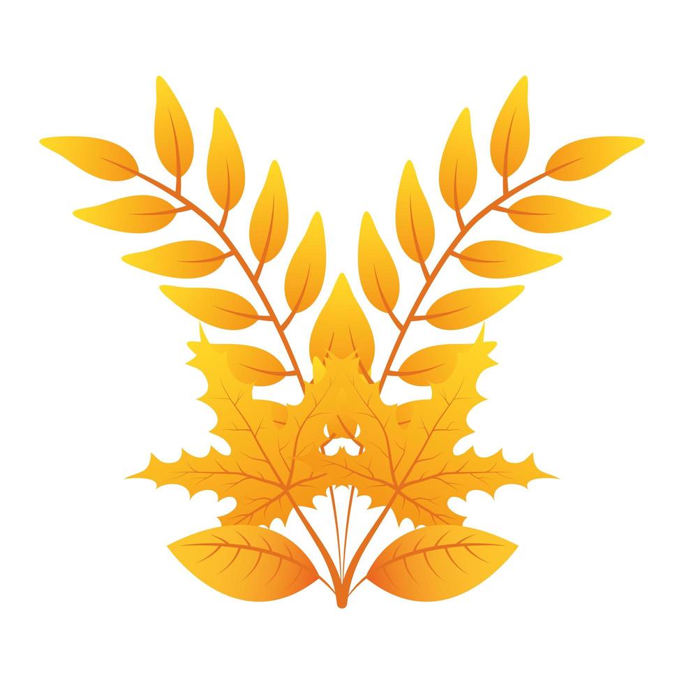 rama de otoño con corona decorativa de hojas vector