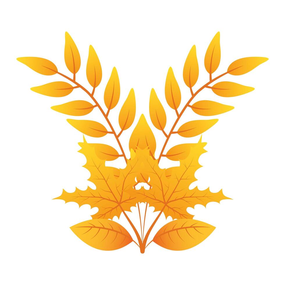 autumn branch with leafs decorative crown vector