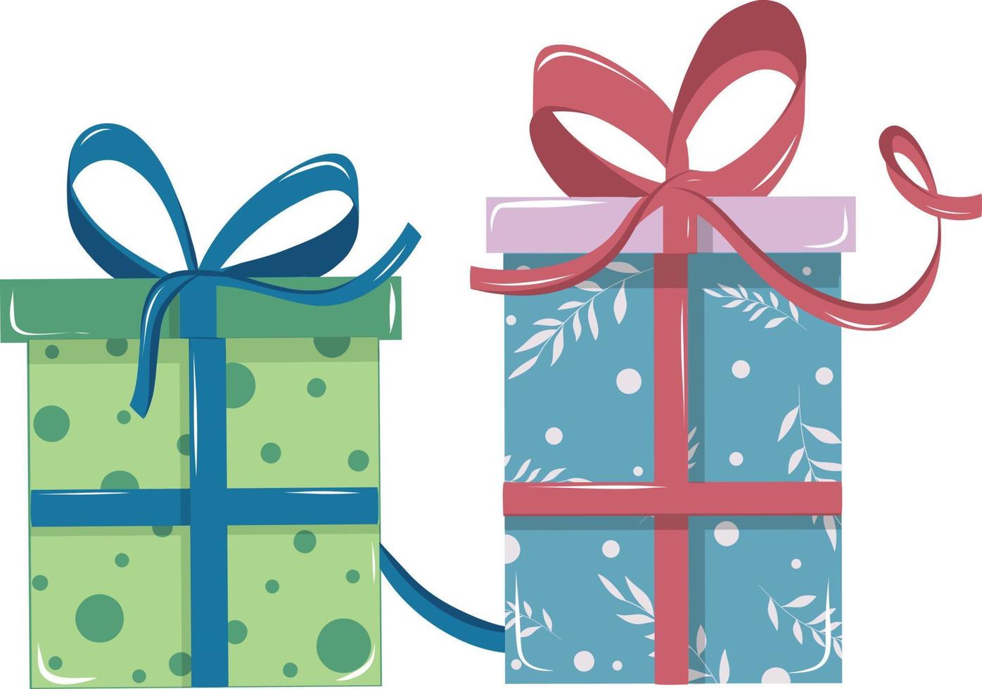 Set of presents for Christmas tree, gifts packed with ribbons vector