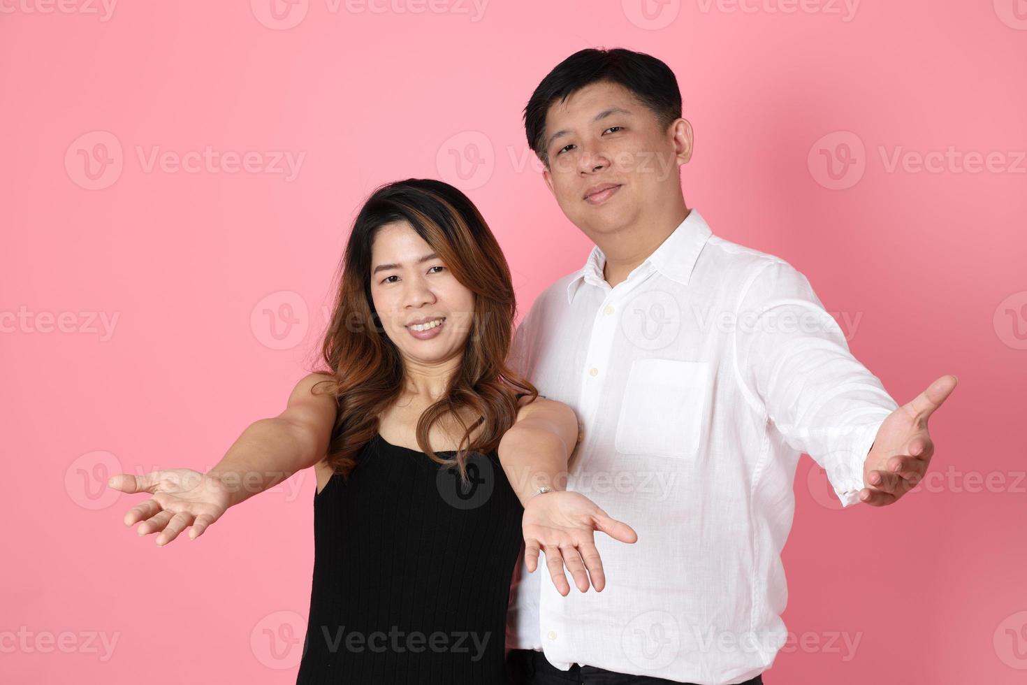 Pink Asian Couple photo